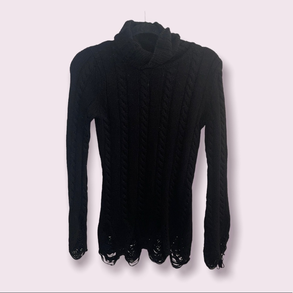 2089 Sunaj New York Black Turtleneck Sweater Size Small